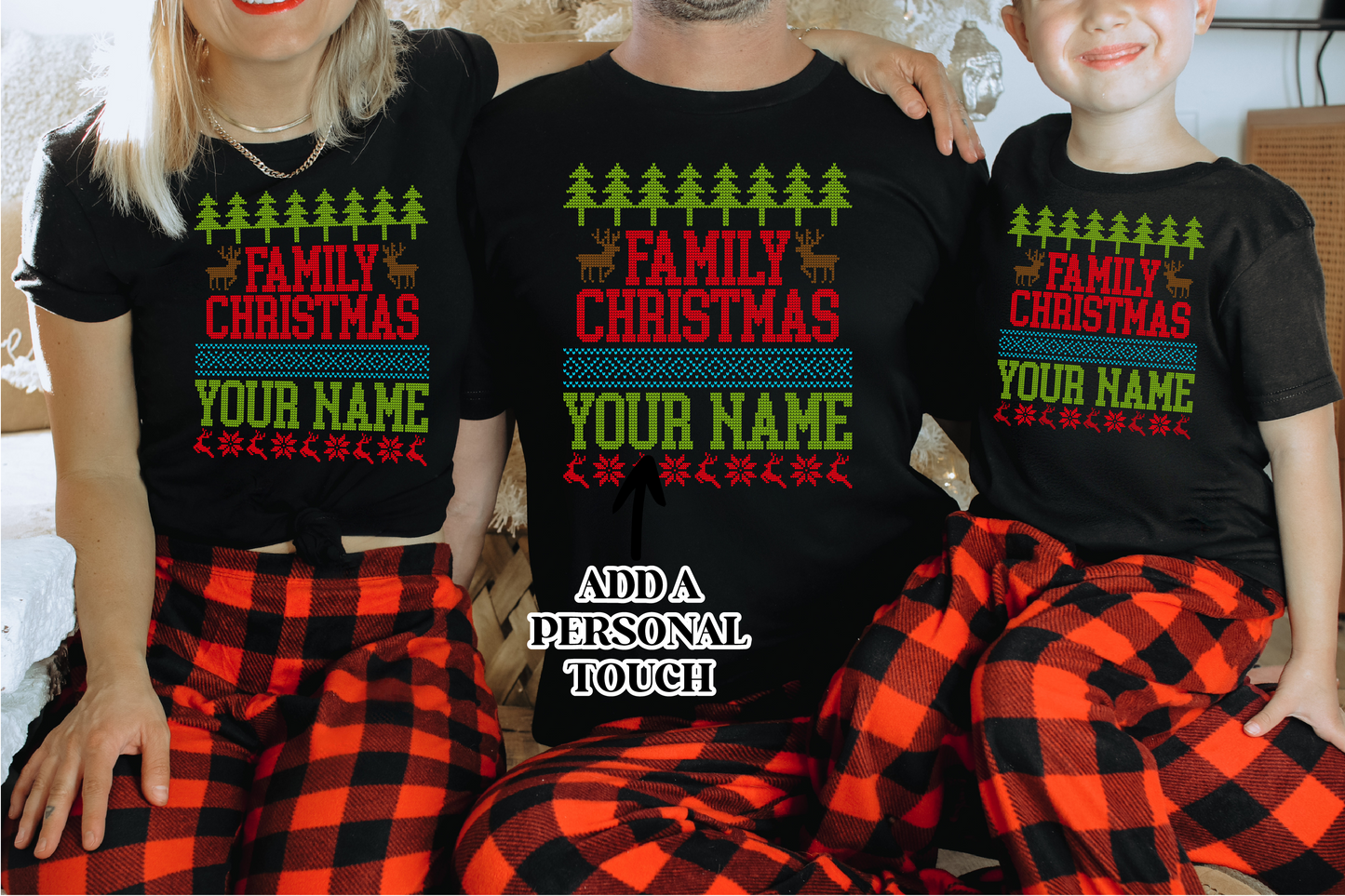 Family Christmas PERSONALIZED Unisex T-shirt | Christmas Apparel