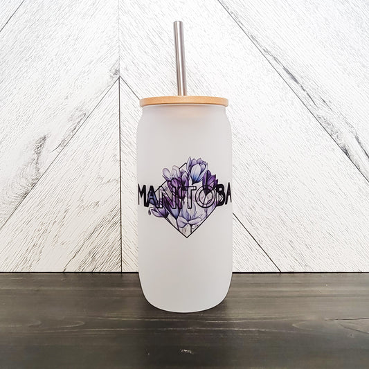Manitoba Frosted Can with Bamboo Lid | Province Glass Can