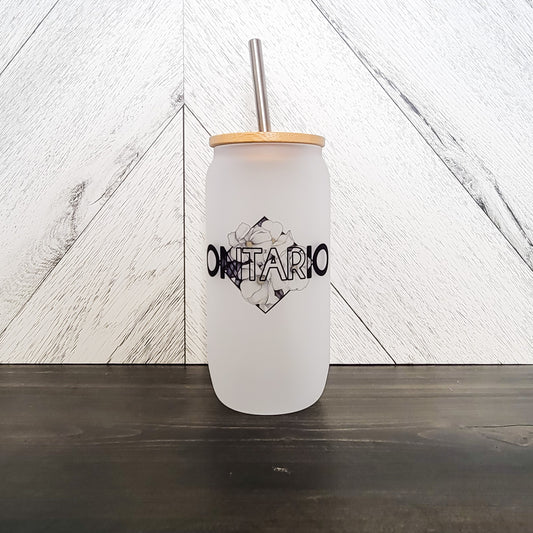 Ontario Frosted Can with Bamboo Lid | Province Glass Can