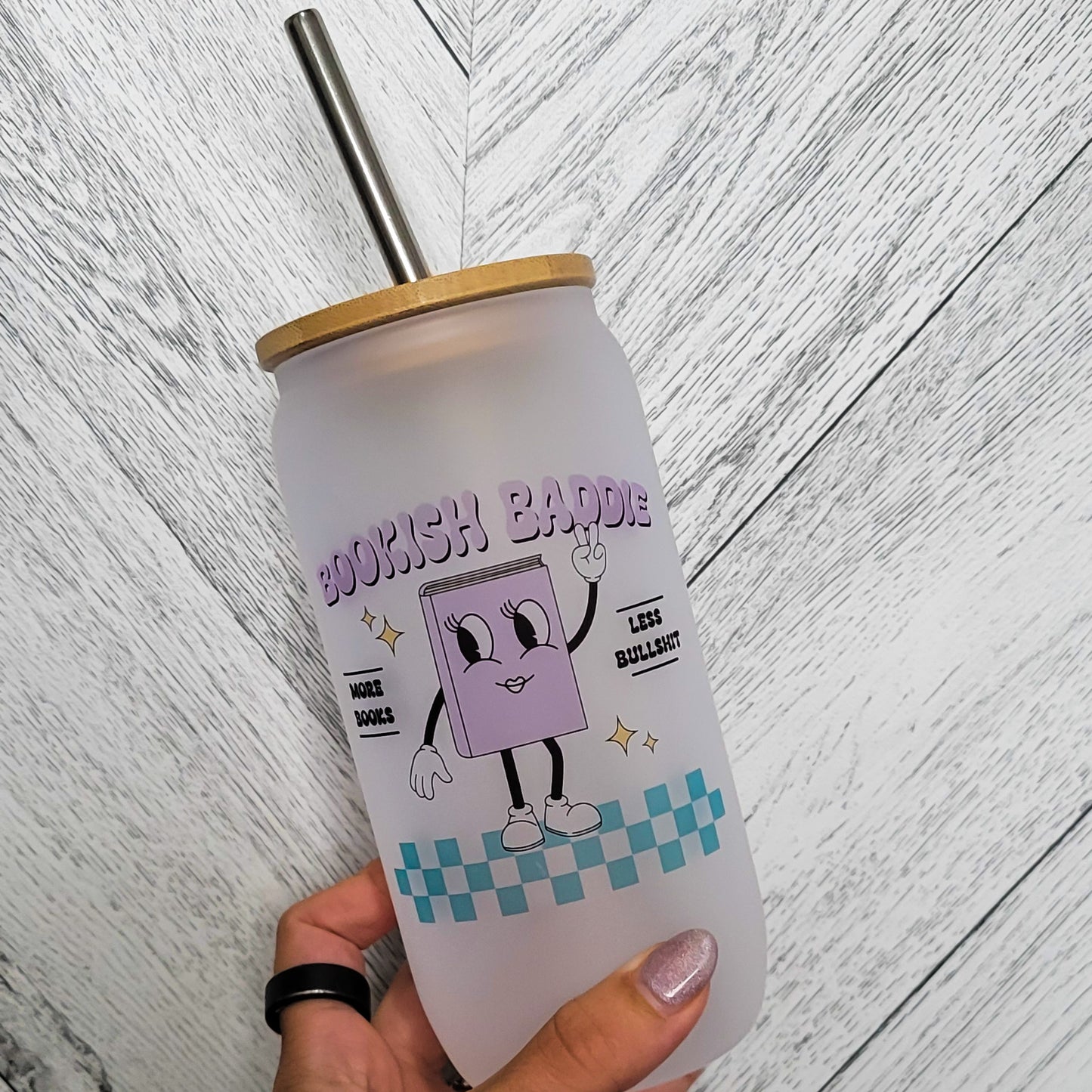 Bookish Baddie Frosted Can with Bamboo Lid | Bookish
