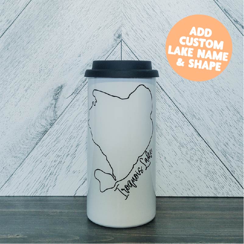 Lake Outline 16oz Stainless Steel Tumbler | Lake Drink Cup | Summer Tumbler