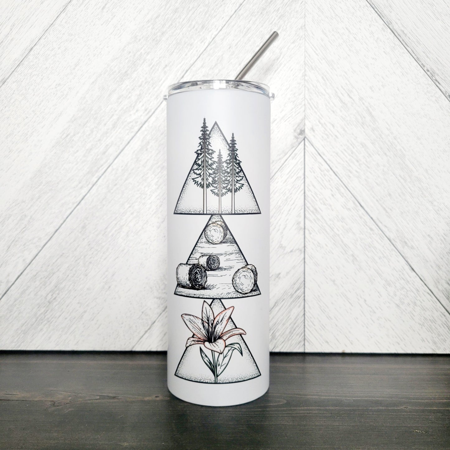 Geometric Saskatchewan Skinny Tumbler | Prairie Tumbler