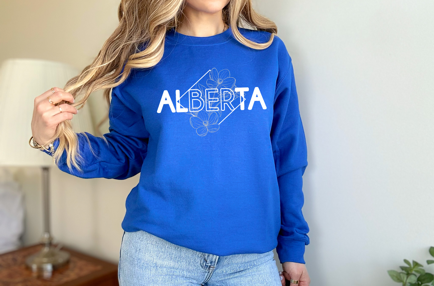 Alberta Diamond Line Art Unisex Crewneck | Prairie Apparel