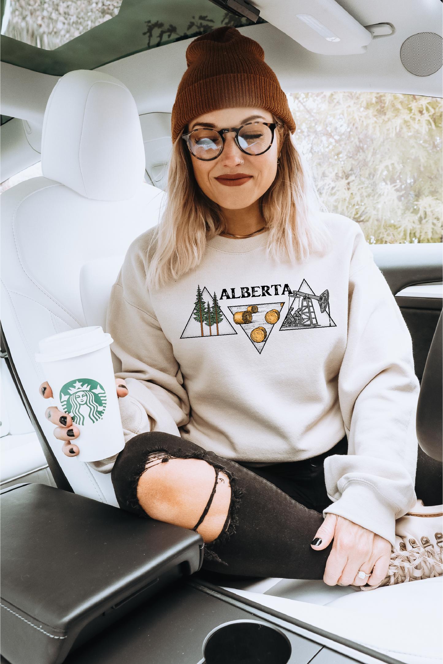 Alberta Oil Triangles Unisex Crewneck | Prairie Apparel | Alberta Clothing