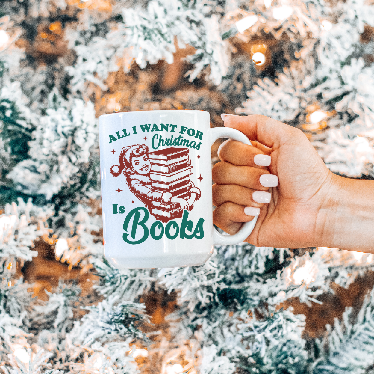 All I Want For Christmas Ceramic Mug | Bookish | Christmas Mug | Book Mug