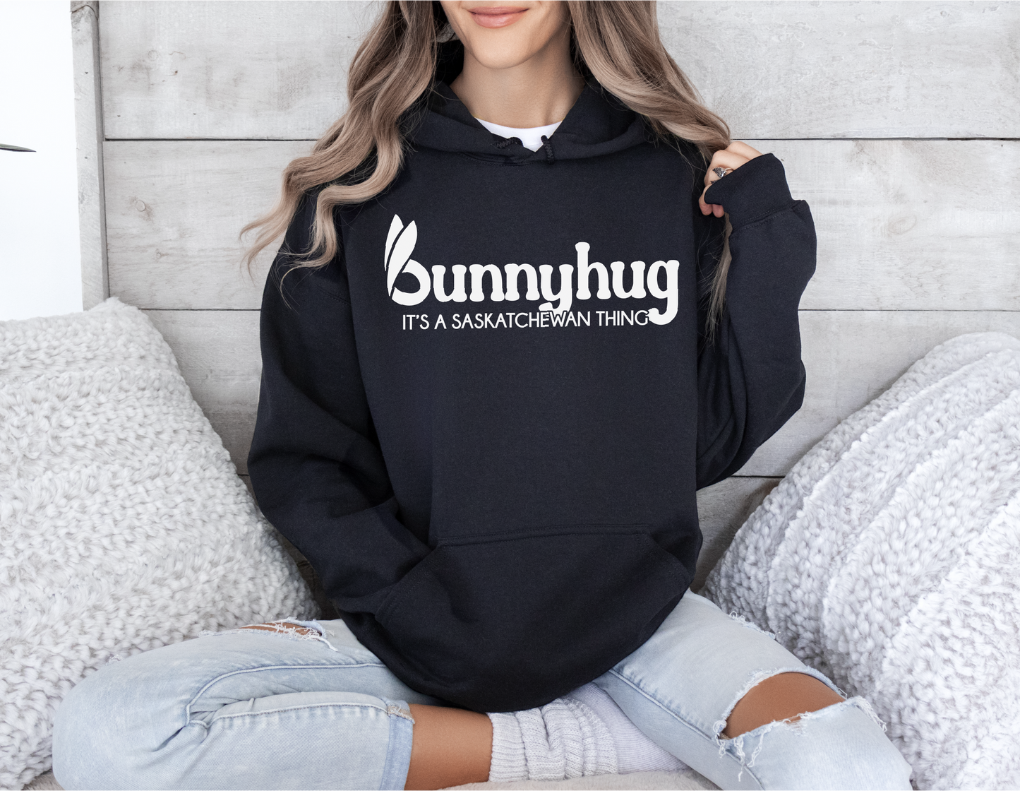 Bunnyhug It's A Saskatchewan Thing, Black, Front View