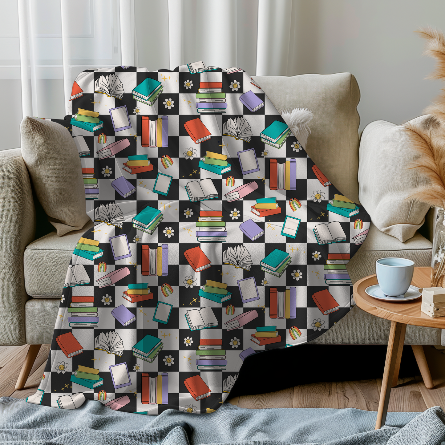 Retro Bookish Blanket | Book Lover Blanket
