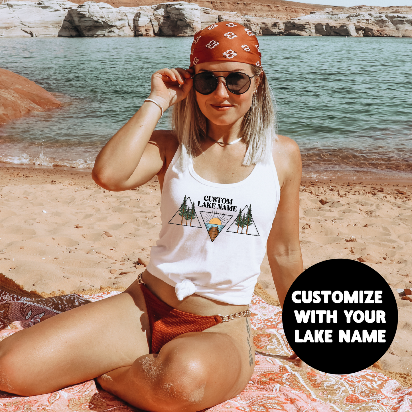 Lake Personalized Triangles Women's Tank Top | Lake Clothing