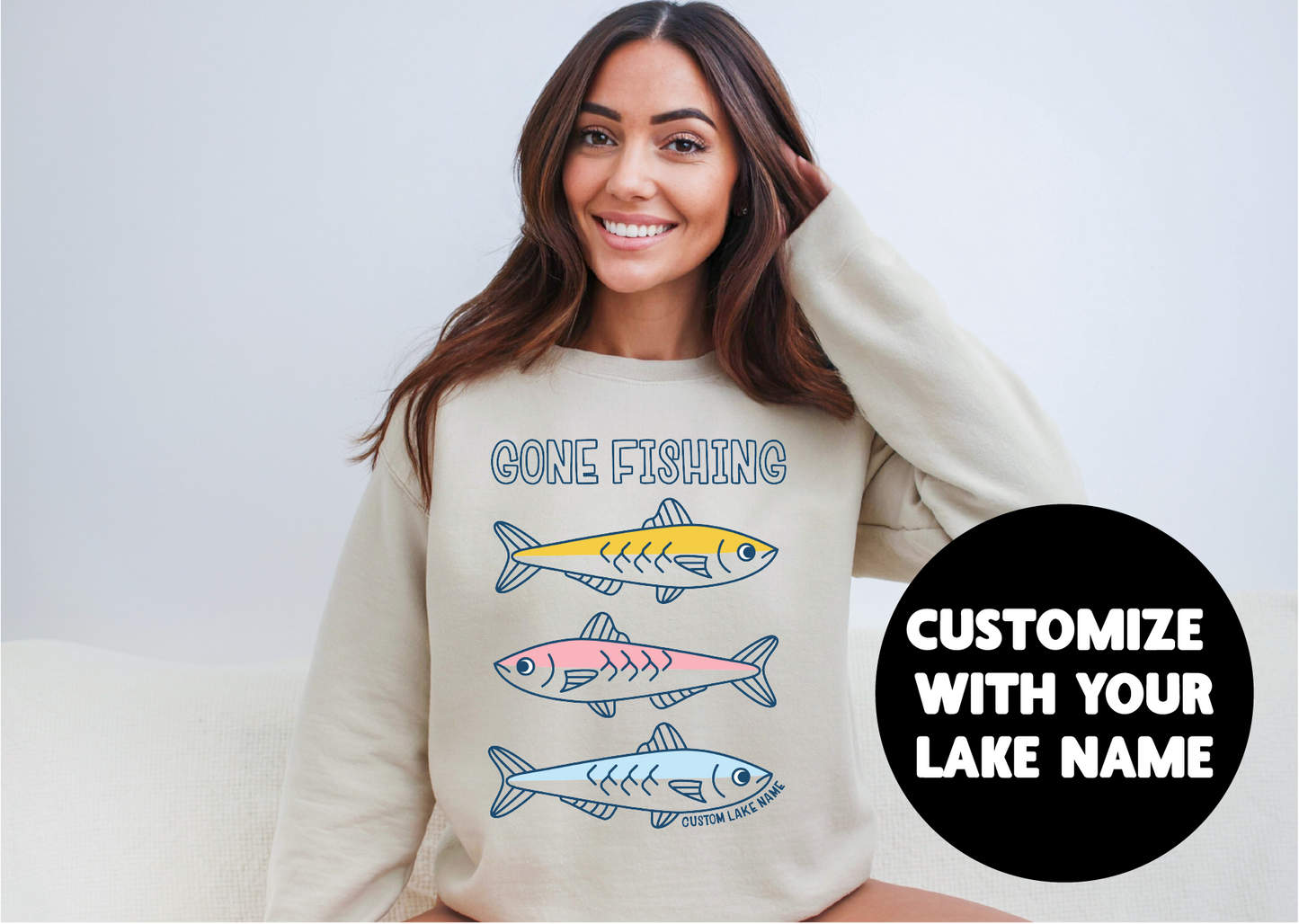 Gone Fishing Personalized Sweatshirt | Summer Apparel | Custom Apparel