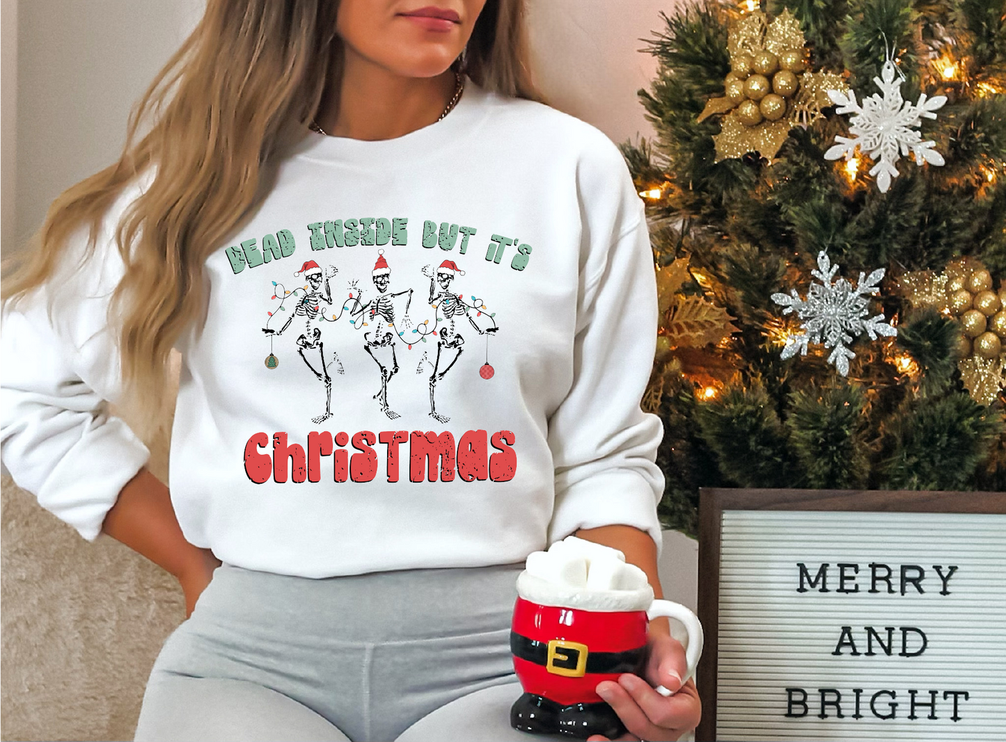Dead Inside Unisex Crewneck | Christmas Apparel