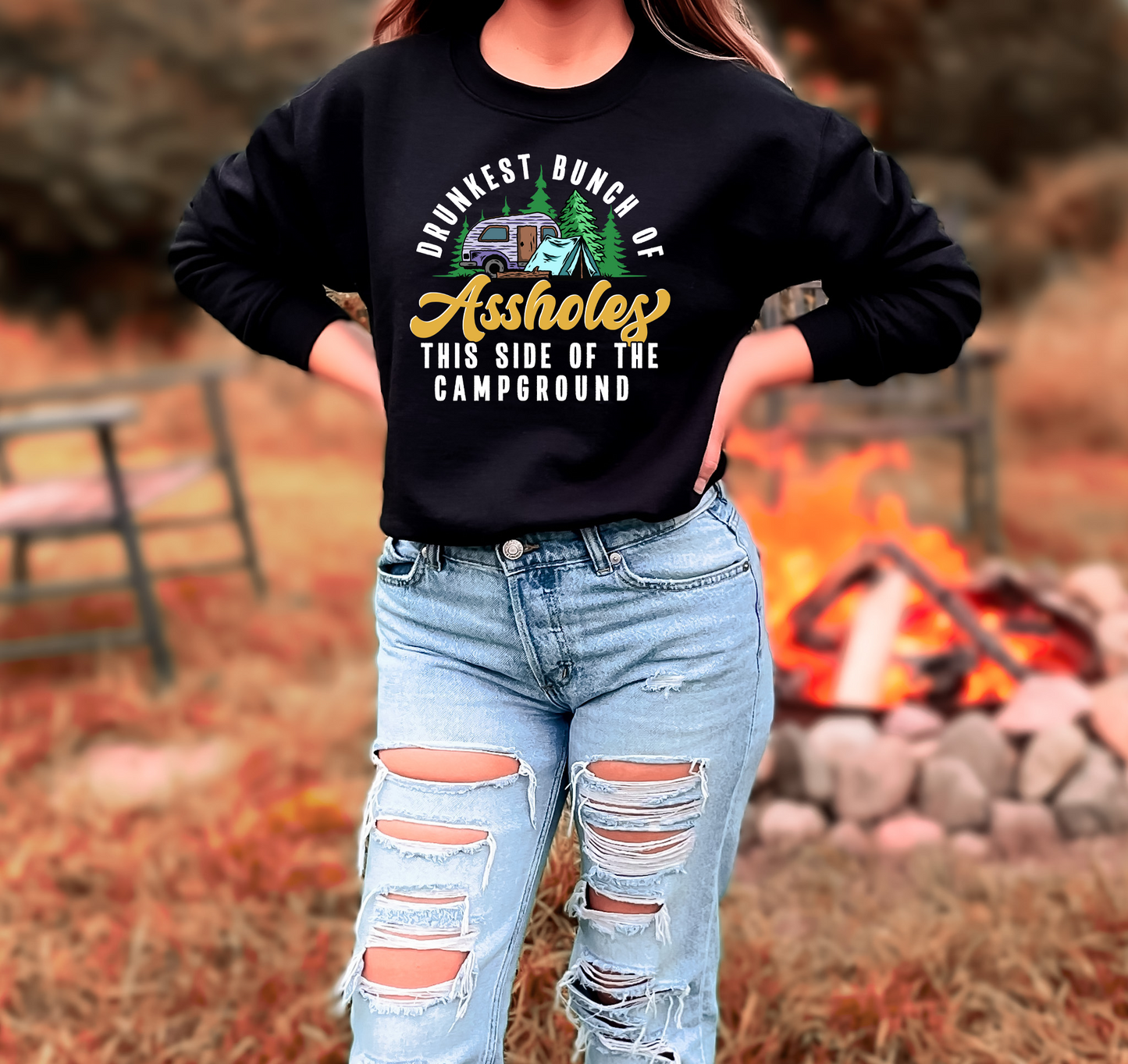 Drunkest Bunch Of Assholes Crewneck Sweatshirt | Lake Clothing
