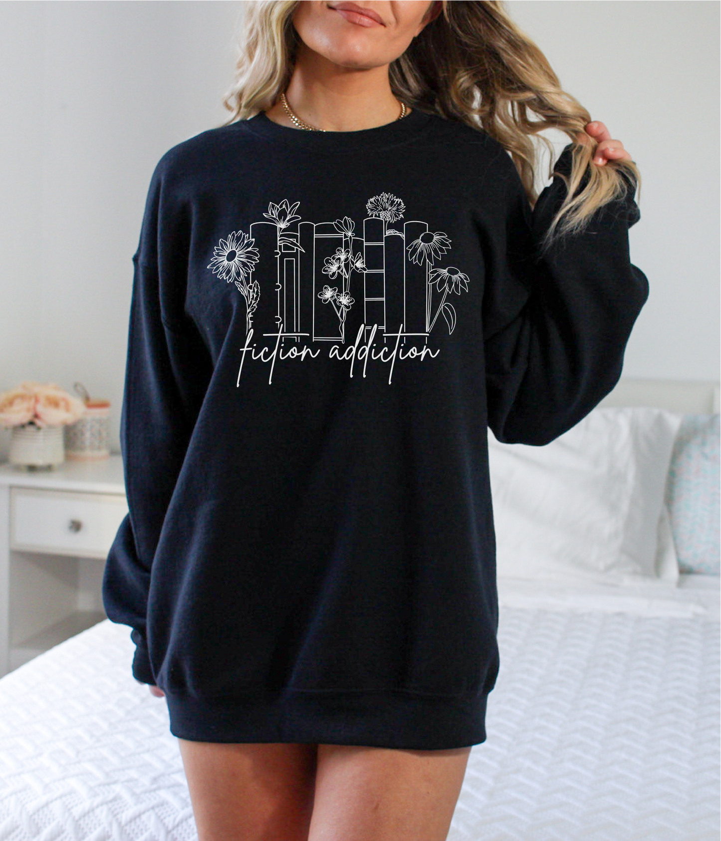 Fiction Addiction Unisex Crewneck Sweatshirt | Bookish Apparel