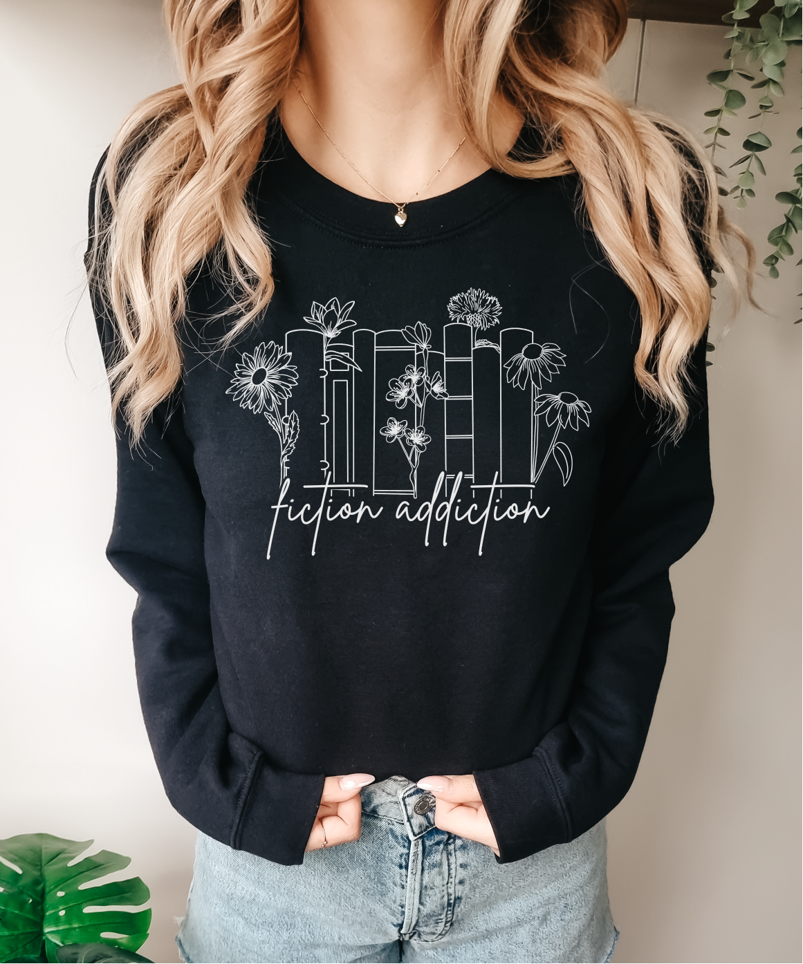 Fiction Addiction Unisex Crewneck Sweatshirt | Bookish Apparel