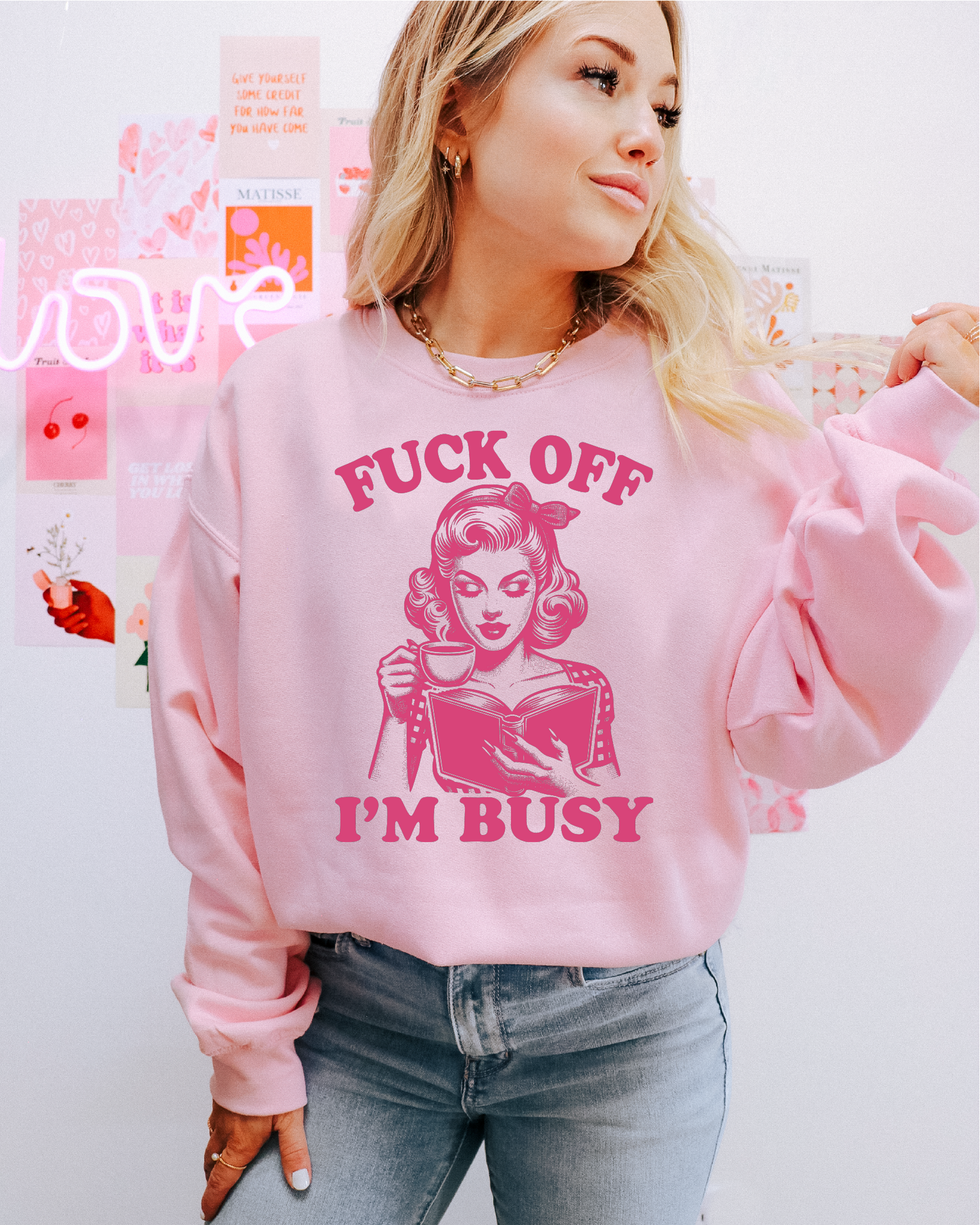 Fuck Off I'm Busy Unisex Crewneck Sweatshirt | CLEARANCE
