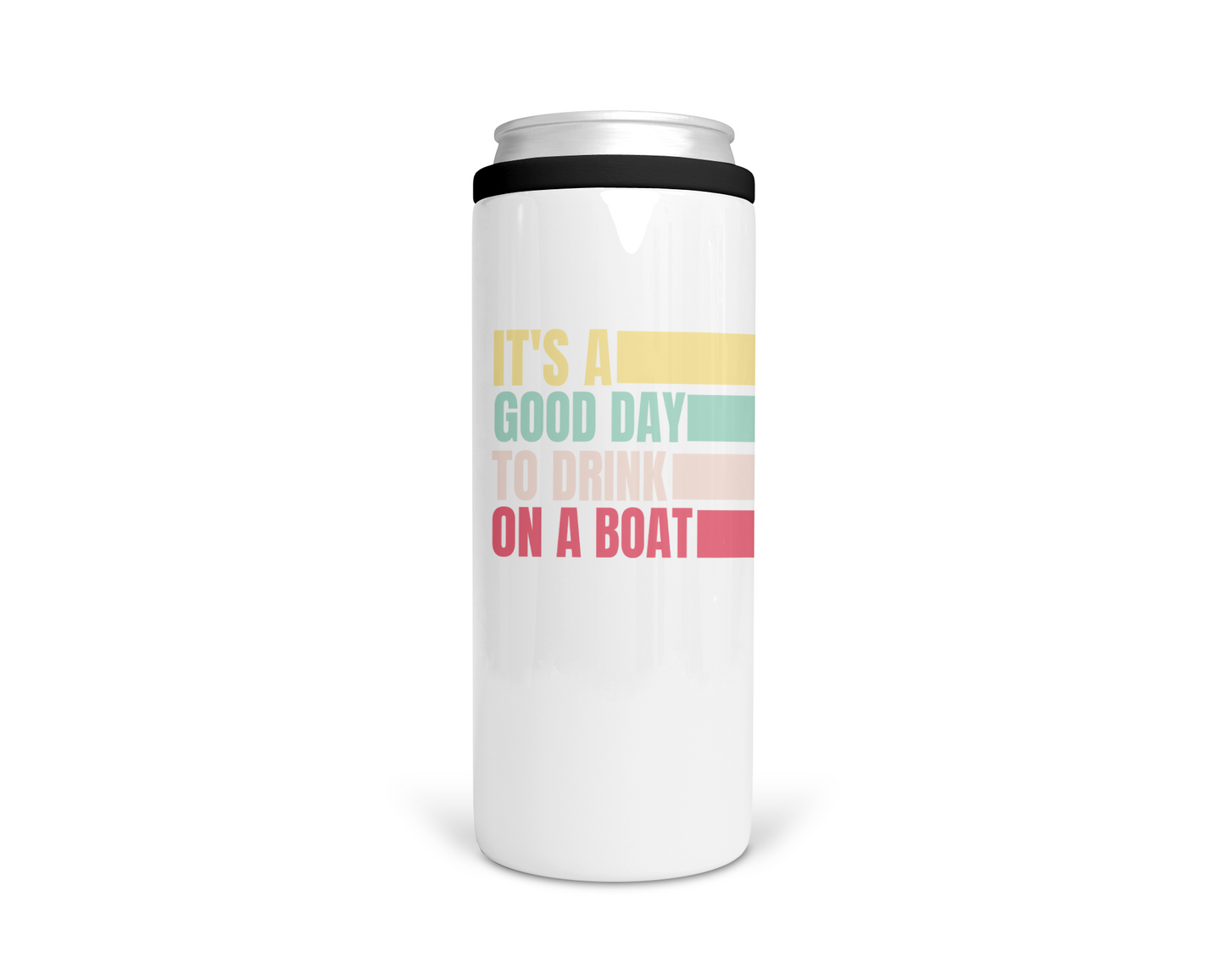 Drink On A Boat Stainless Steel Koozie  | Can Cooler | Summer Koozie
