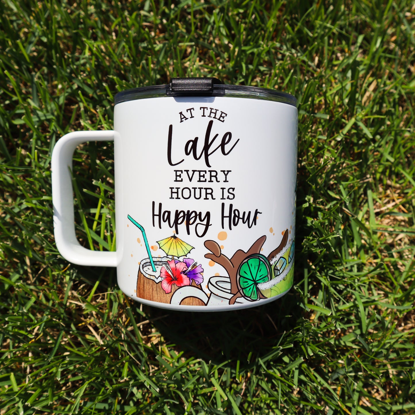 Happy Hour Stainless Steel 17oz Coffee Mug | Summer Mug