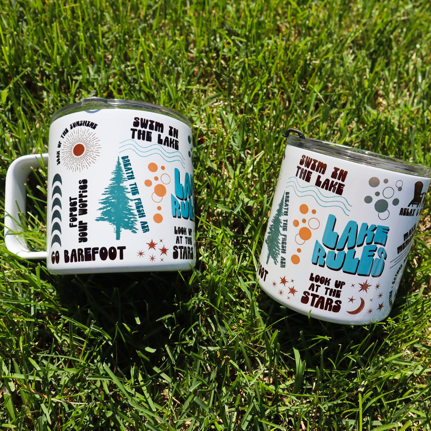 Lake Rules Stainless Steel 17oz Coffee Mug | Summer Mug