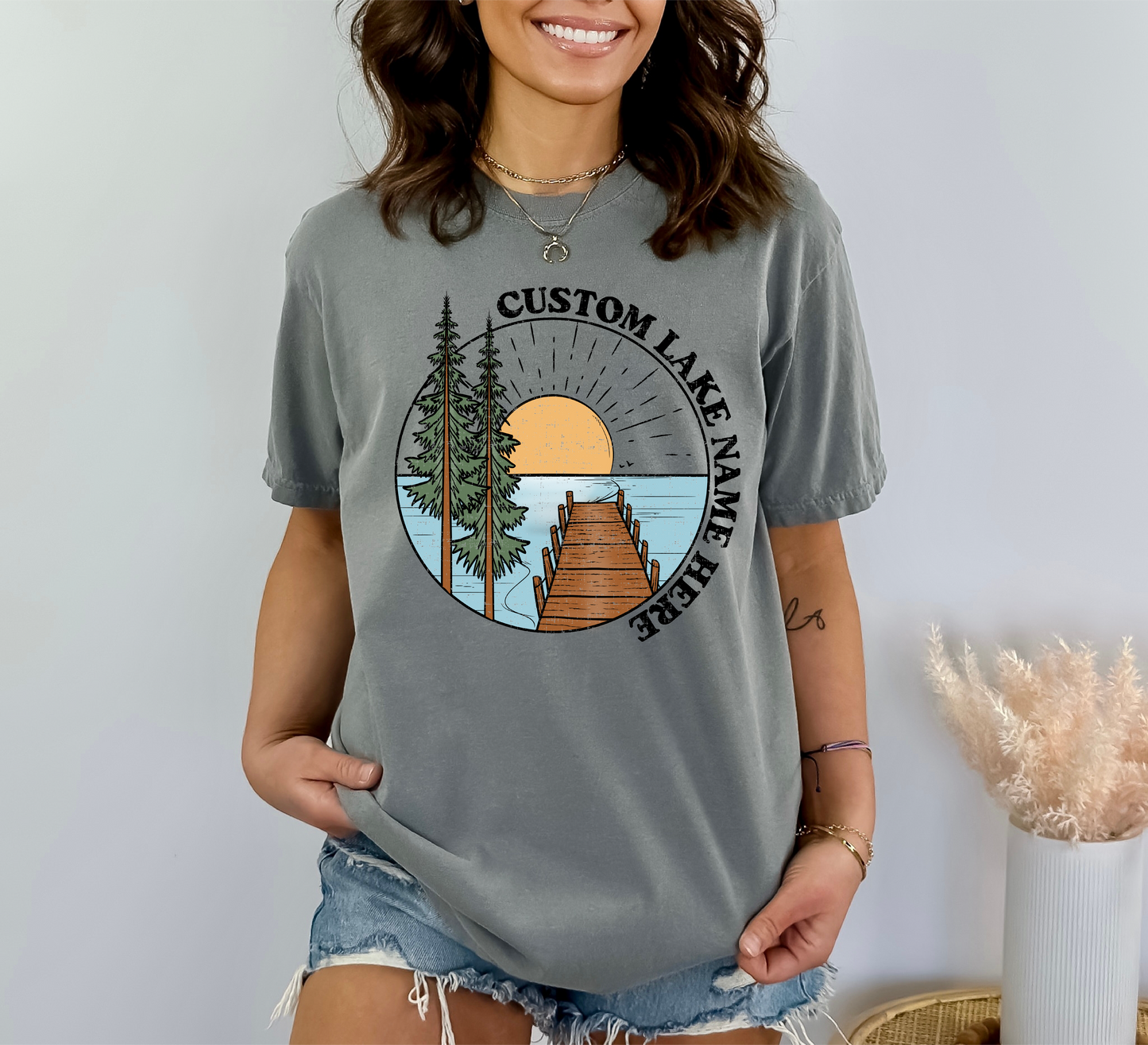 Lake Scene Personalized T-shirt | Lake Shirt | Custom Clothing