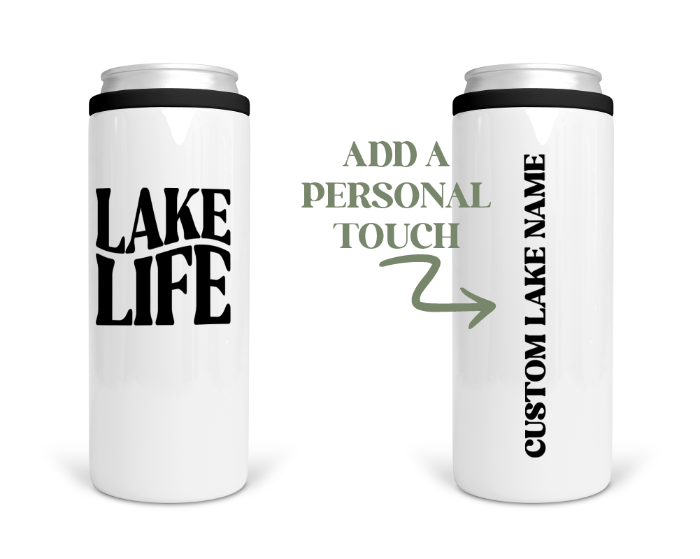 Lake Life Personalized Stainless Steel Koozie  | Can Cooler | Summer Koozie
