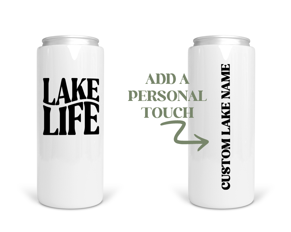 Lake Life Personalized Stainless Steel Koozie | Can Cooler | Summer Koozie