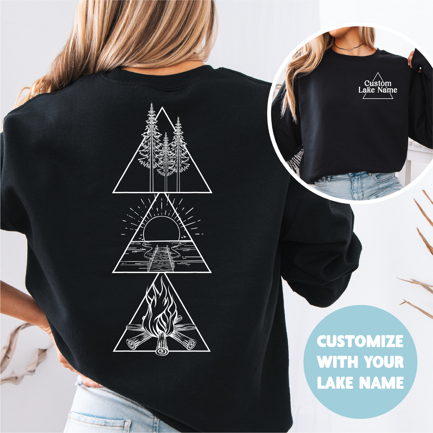 Lake Triangle Personalized Sweatshirt | Summer Apparel | Custom Apparel