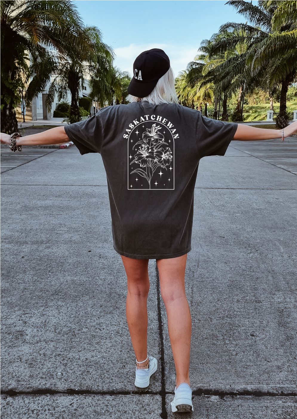 Line Art Prairie Lily Unisex T-shirt | Saskatchewan Apparel