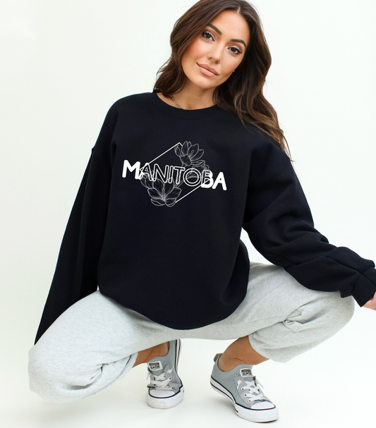 Manitoba Diamond Line Art Unisex Crewneck | Prairie Apparel