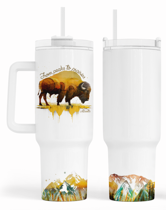 From Peaks To Prairies Buffalo 40oz Tumbler | Alberta Tumbler