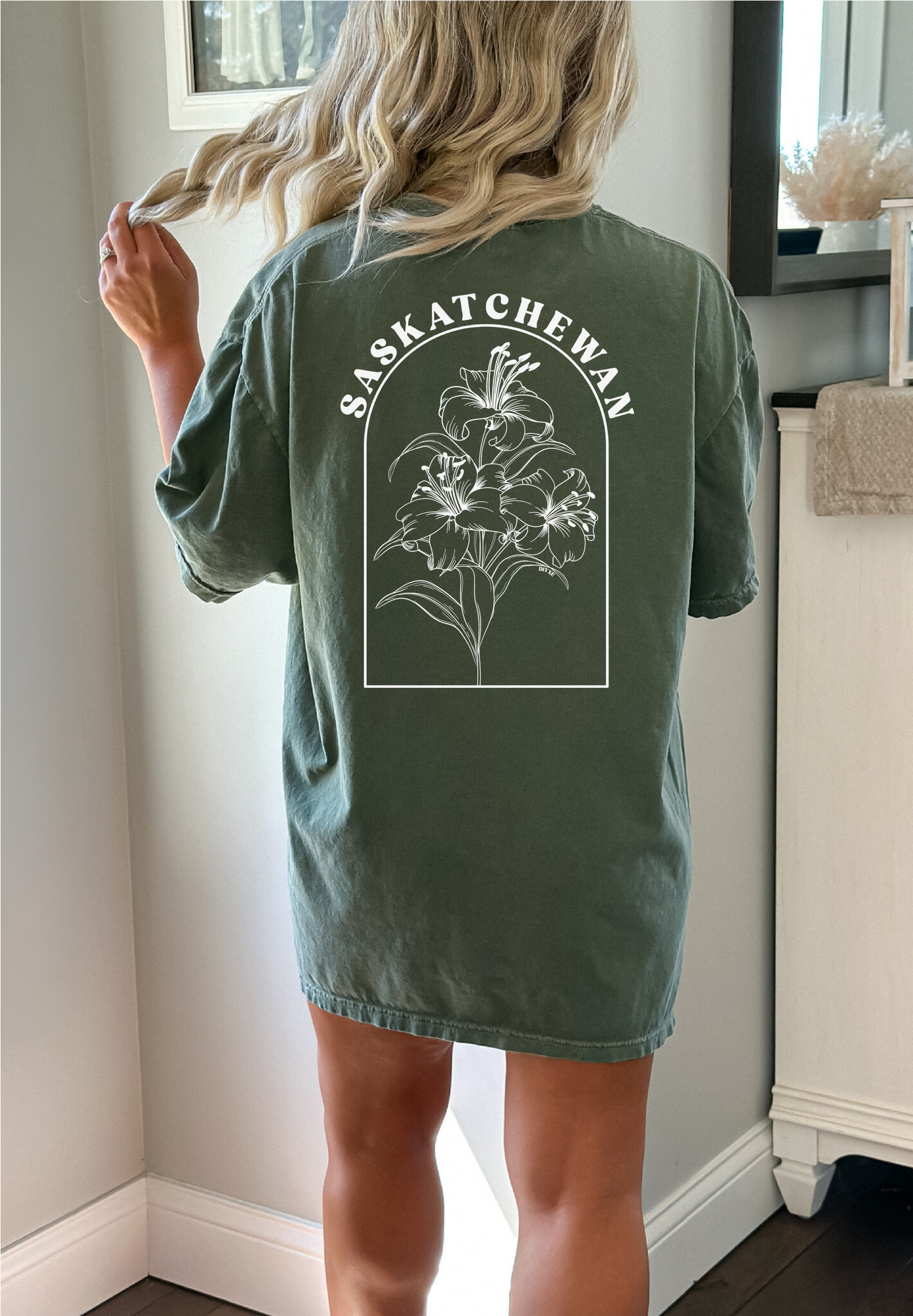 Line Art Prairie Lily Unisex T-shirt | Saskatchewan Apparel