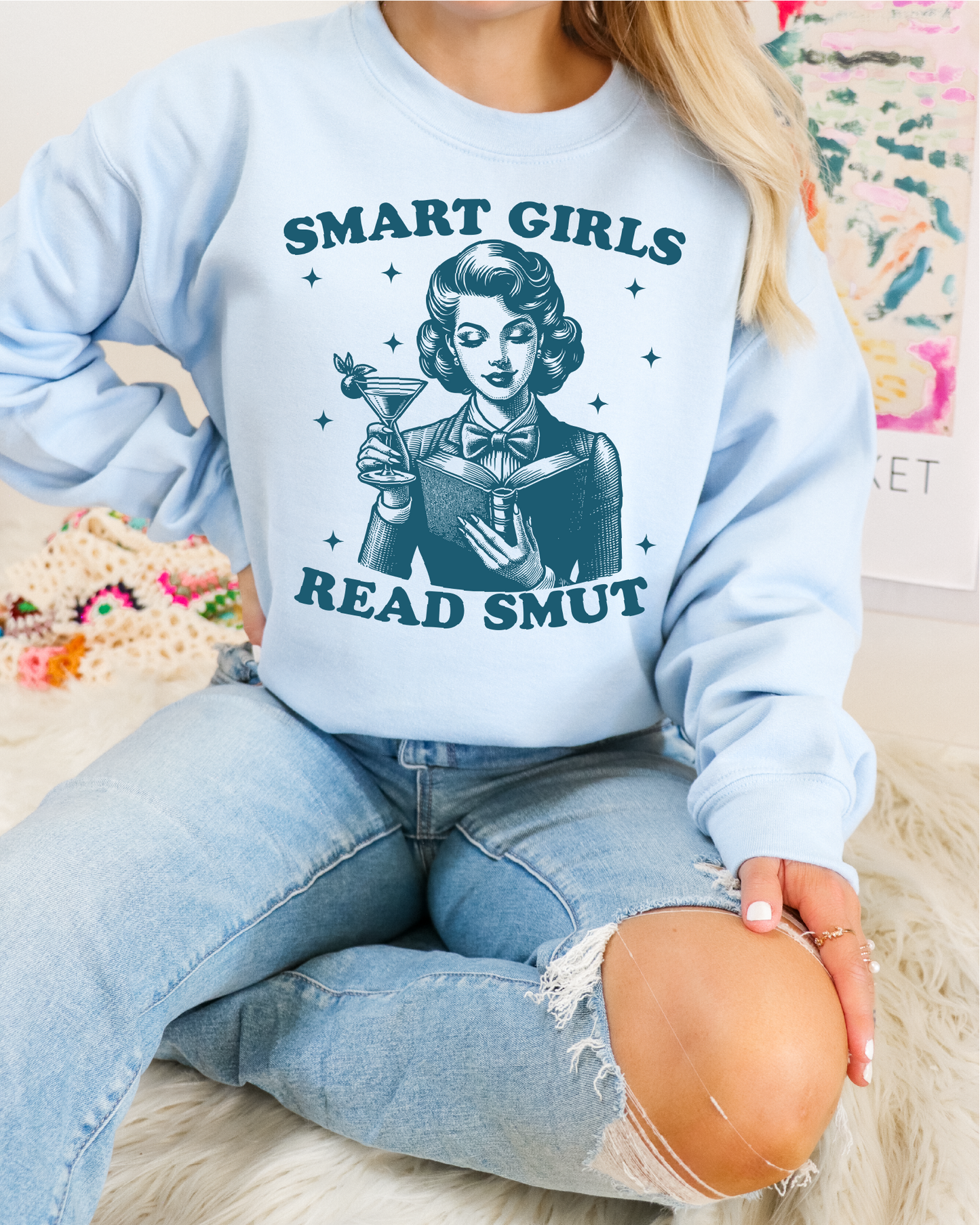 Smart Girls Read Smut Unisex Crewneck Sweatshirt