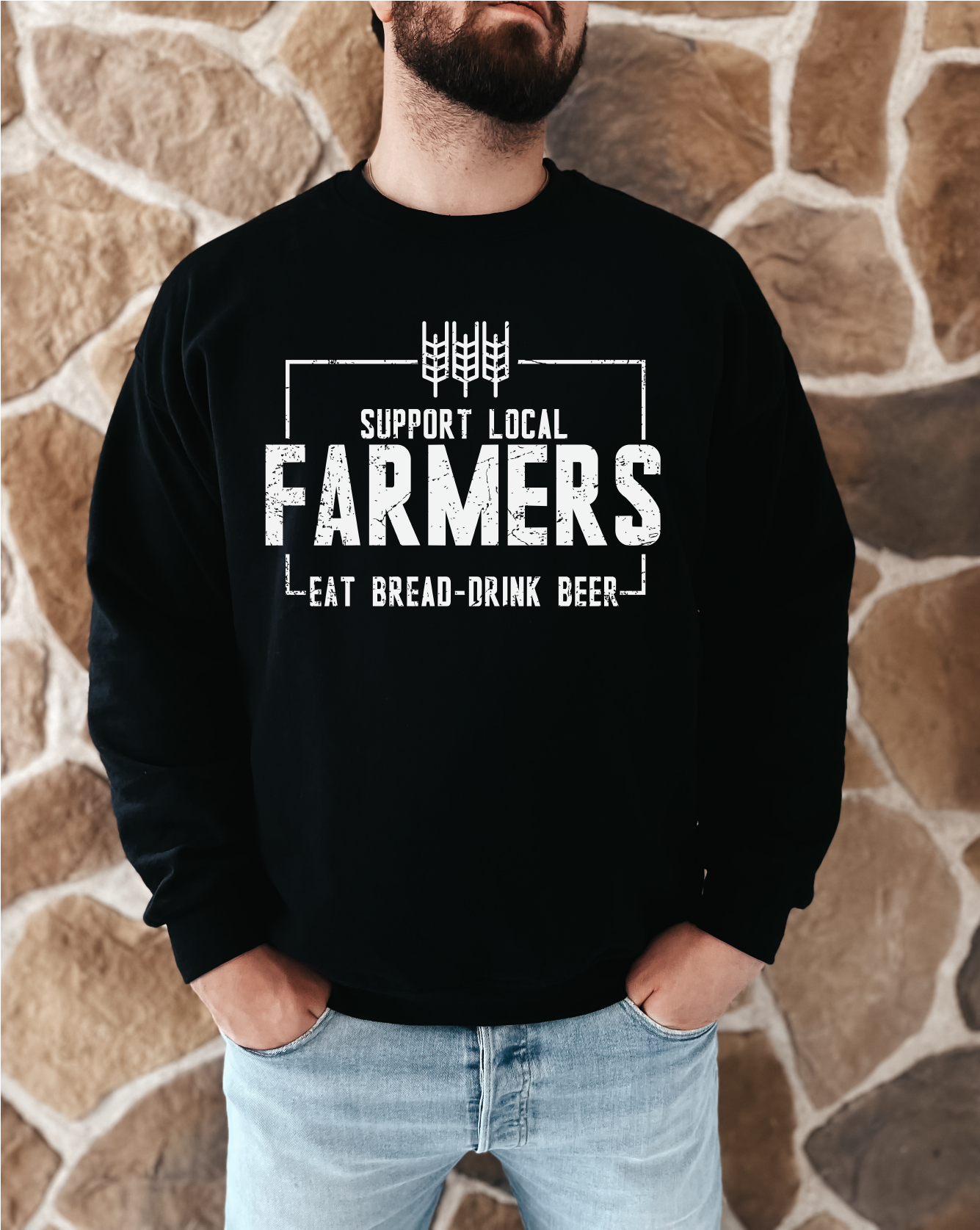 Support Local Farmers Unisex Crewneck | Prairie Apparel | Province Apparel | Farm Apparel