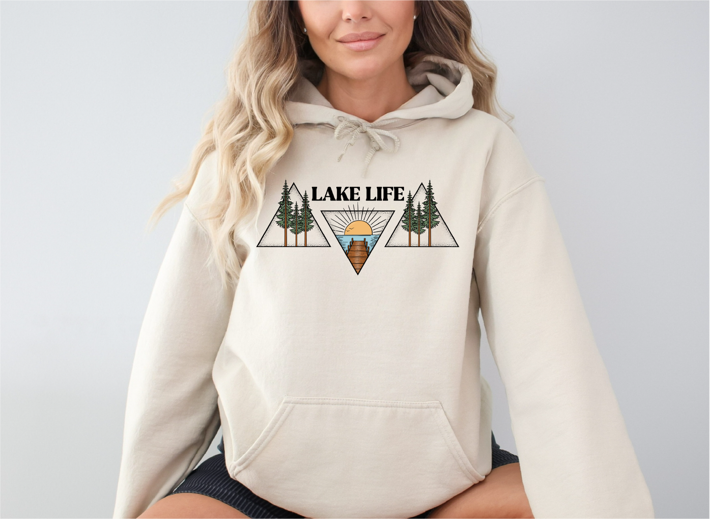 Lake Life Geometric Unisex Hoodie | Camping Clothing | Lake Clothing