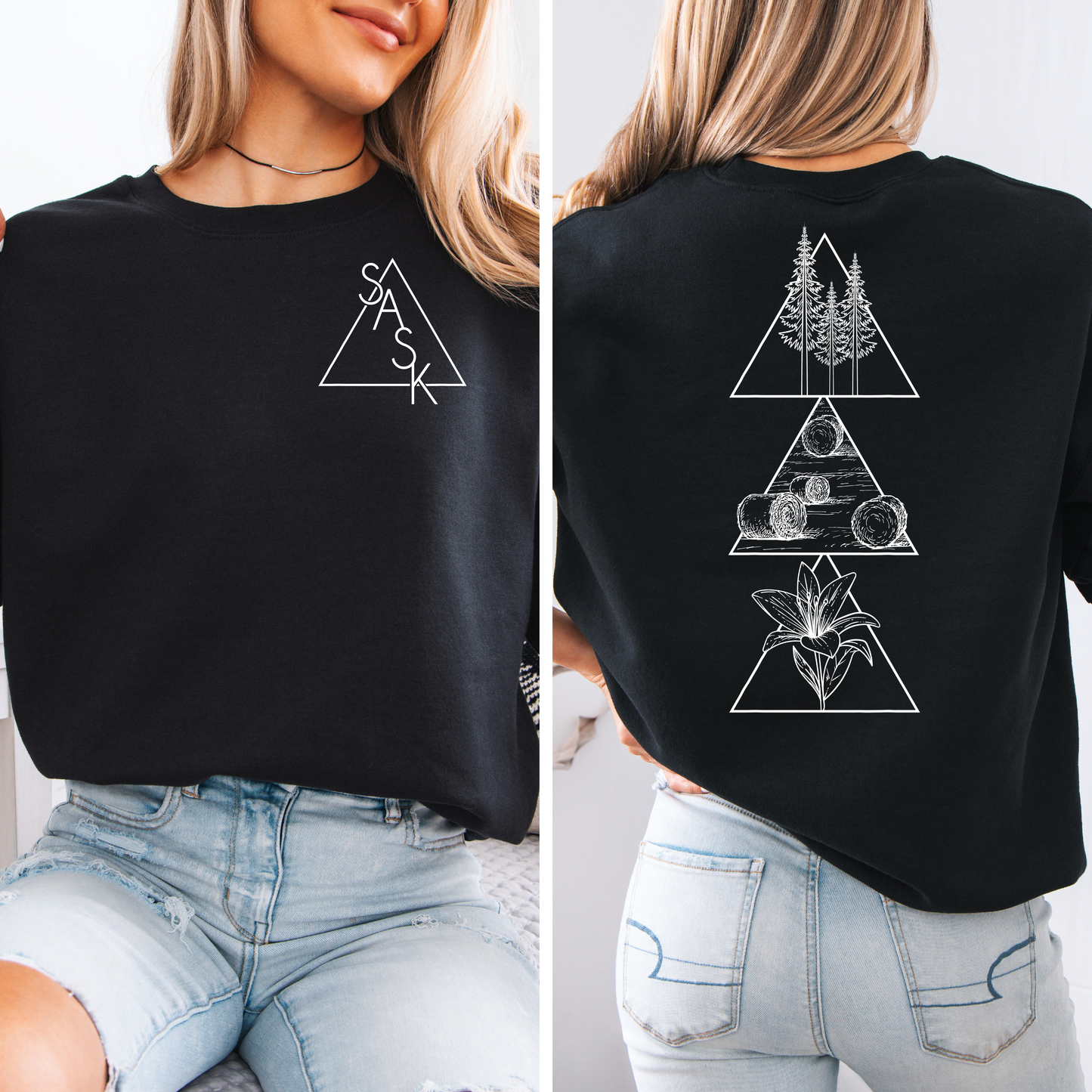Geometric Saskatchewan Unisex Crewneck | Prairie Apparel | Sask Clothing