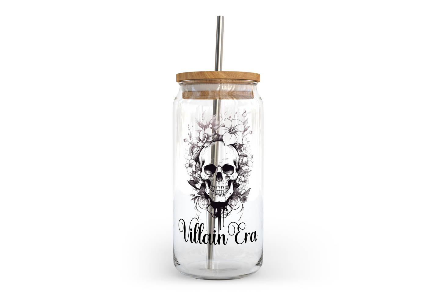 Villain Era Glass Can with Bamboo Lid | Bookish