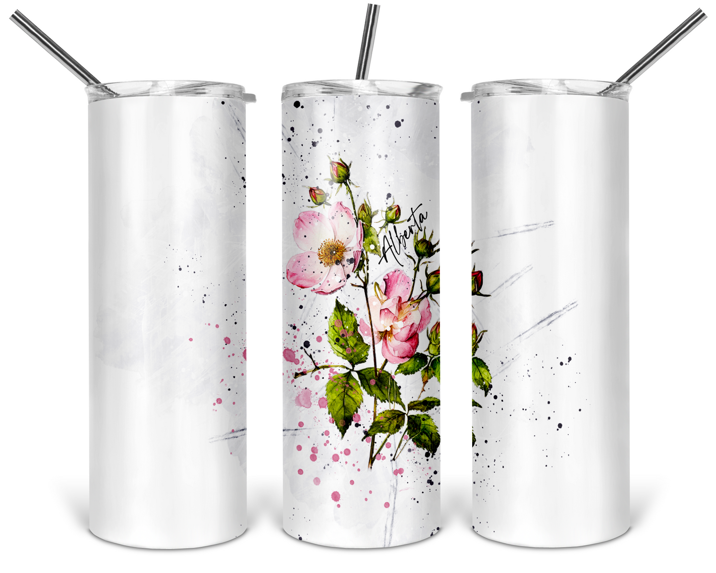 Wild Rose Skinny Tumbler | Alberta Tumbler