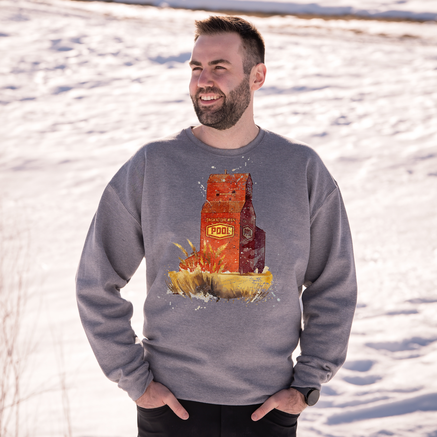 Grain Elevator Unisex Crewneck | Prairie Apparel | Farmer Apparel