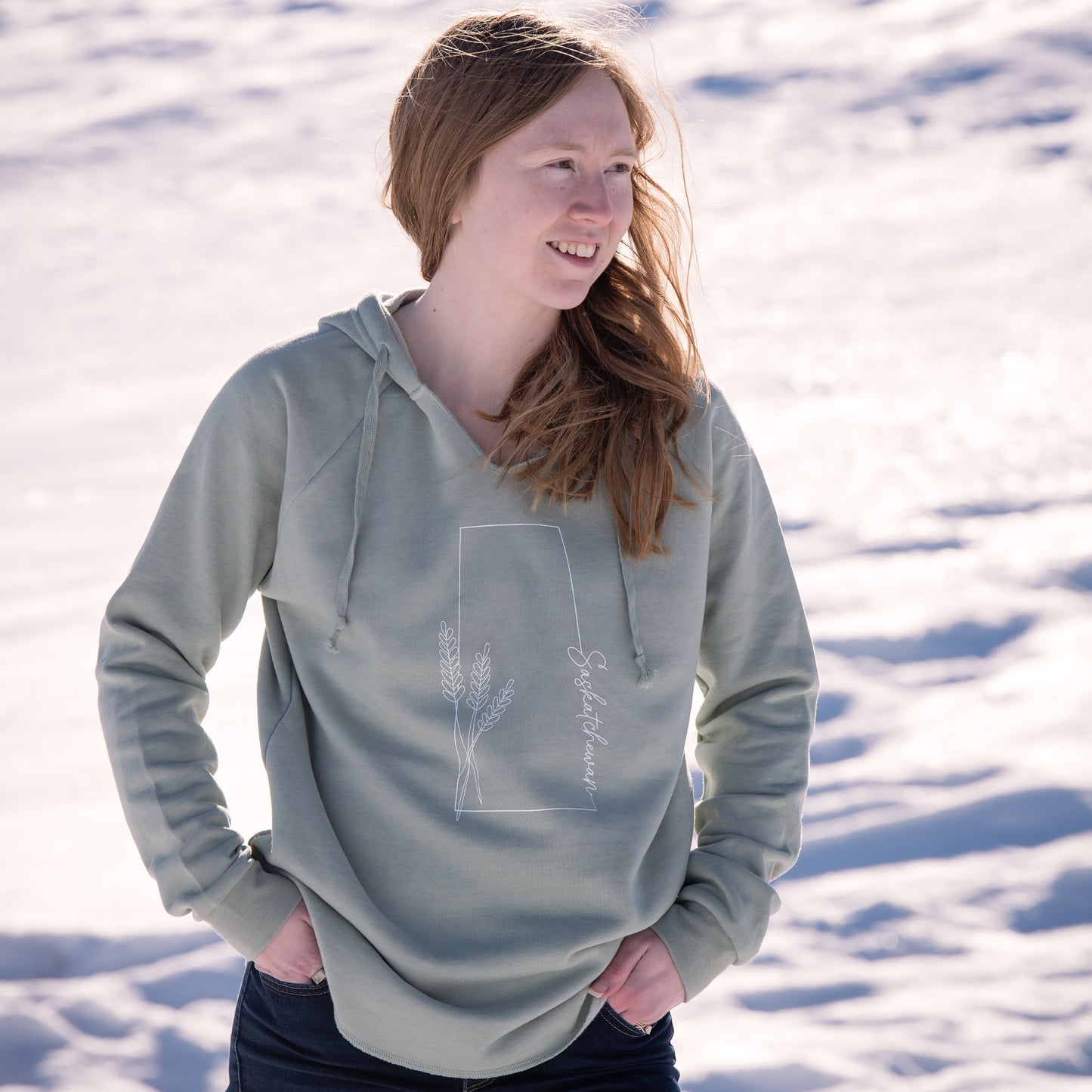Saskatchewan Line Art Women's Bunnyhug