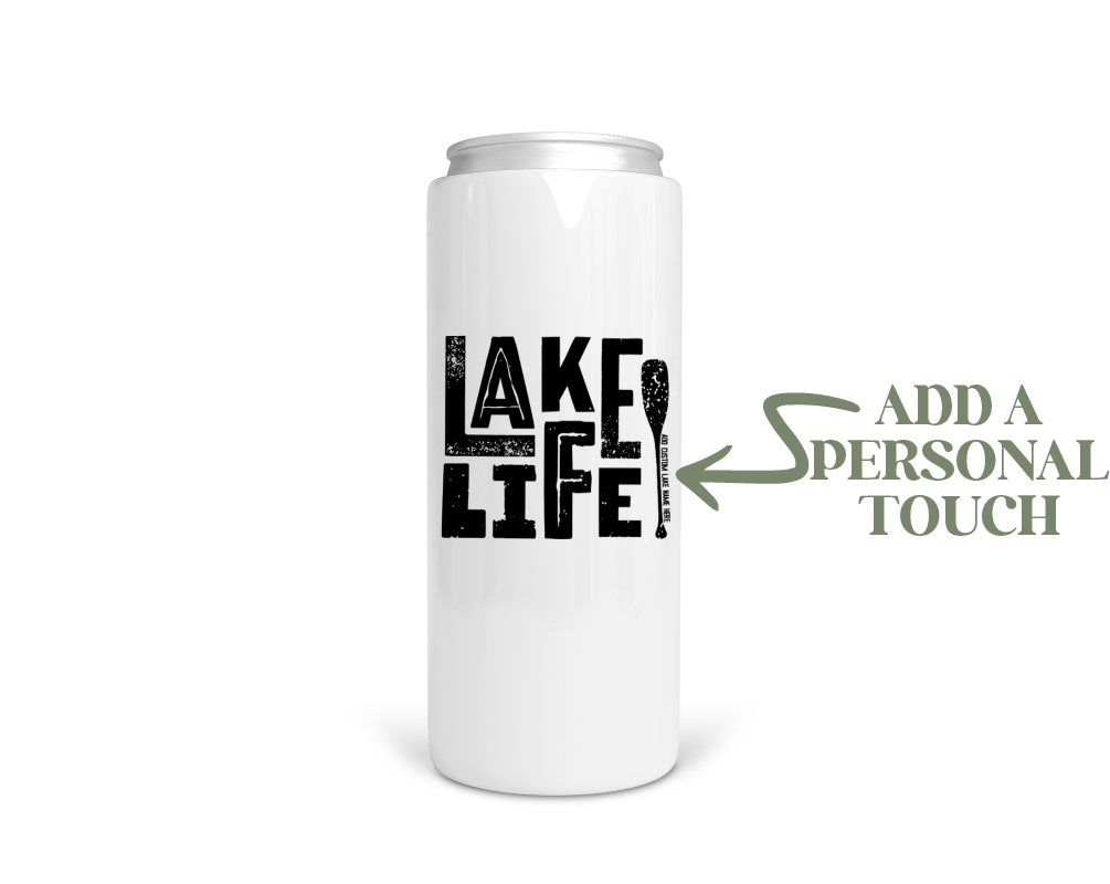 Lake Life Oar Personalized Stainless Steel Koozie | Can Cooler | Summer Koozie