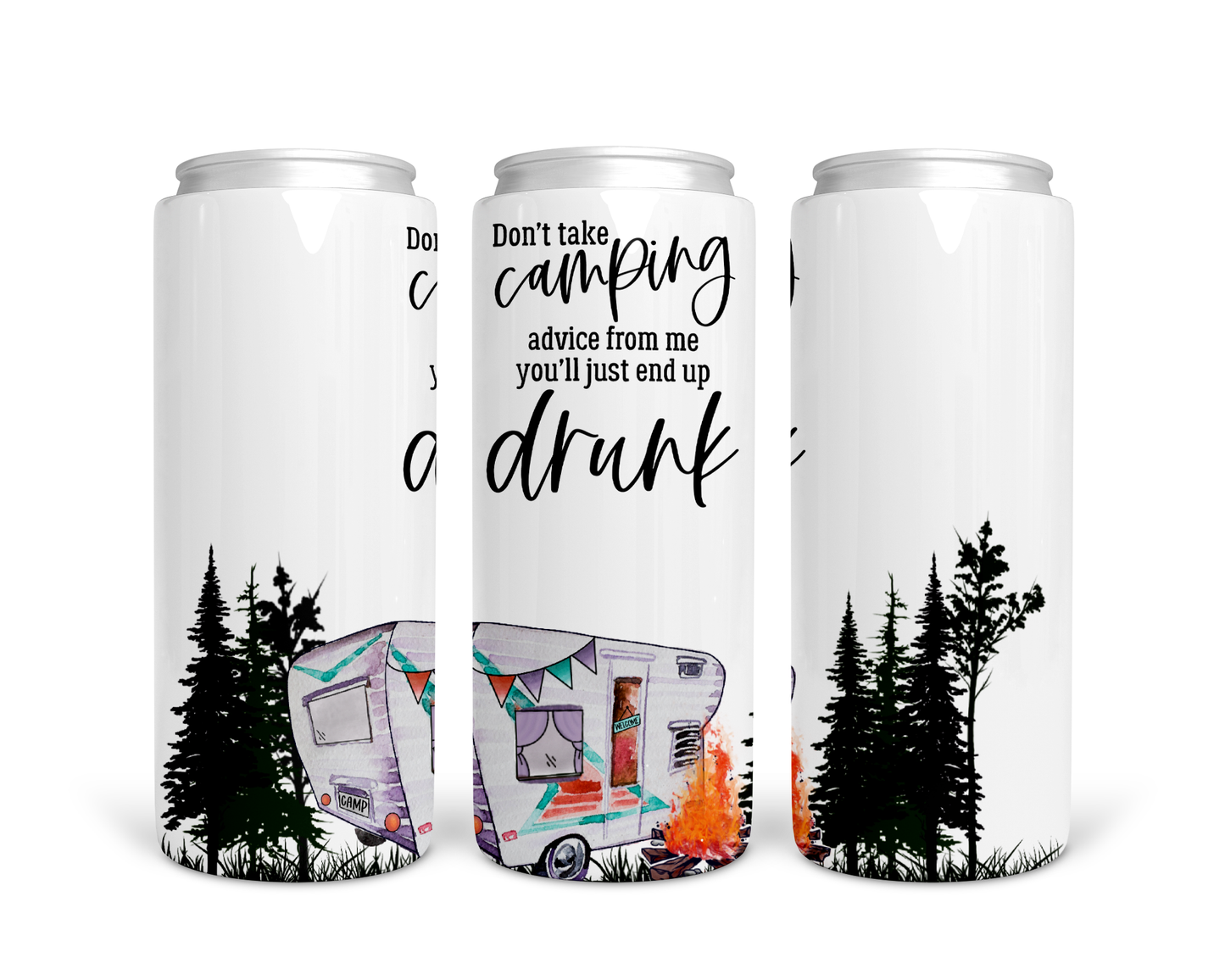 Camping Advice Tall Boy Can Stainless Steel Koozie