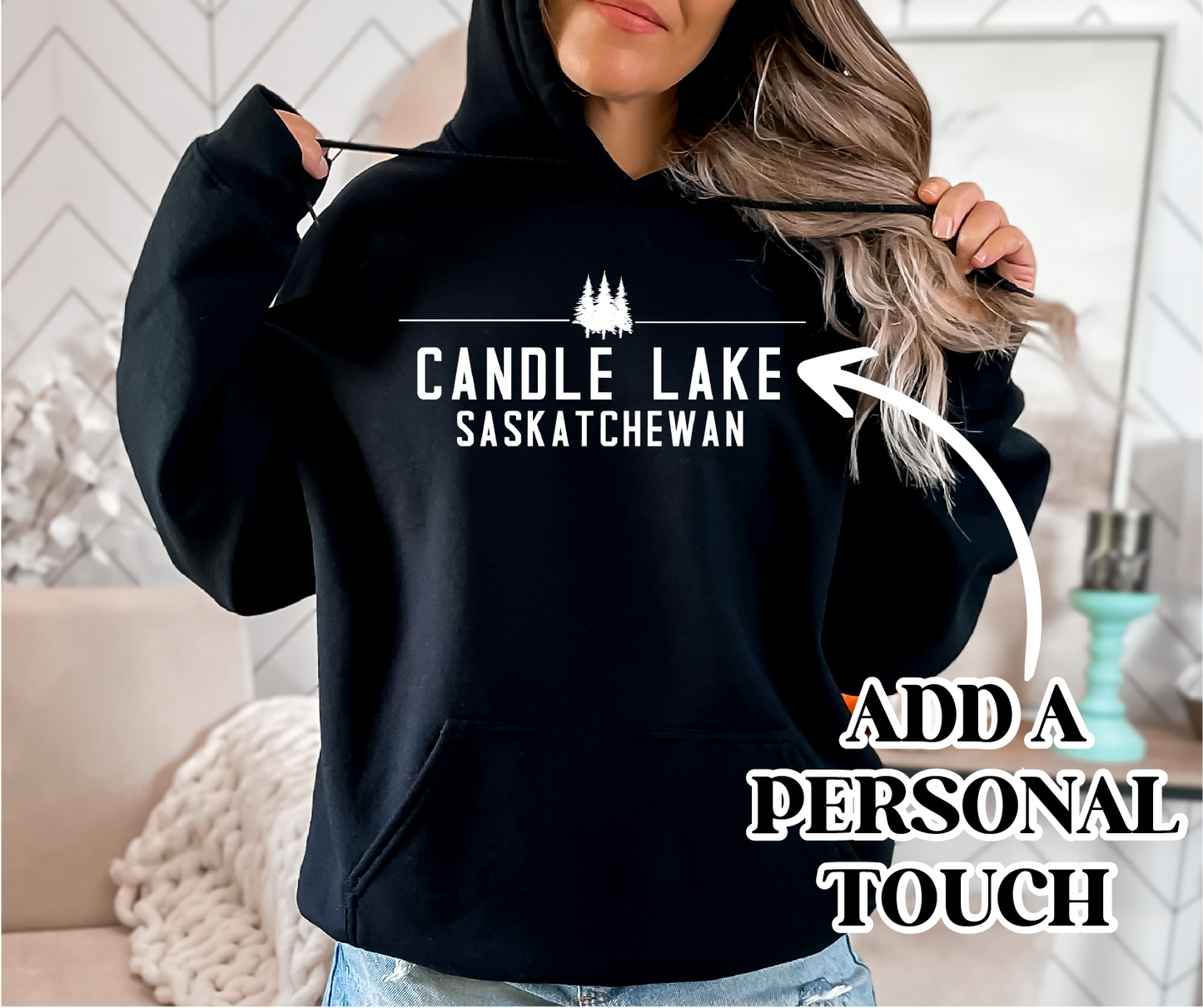 Minimalist Personalized Lake Hoodie