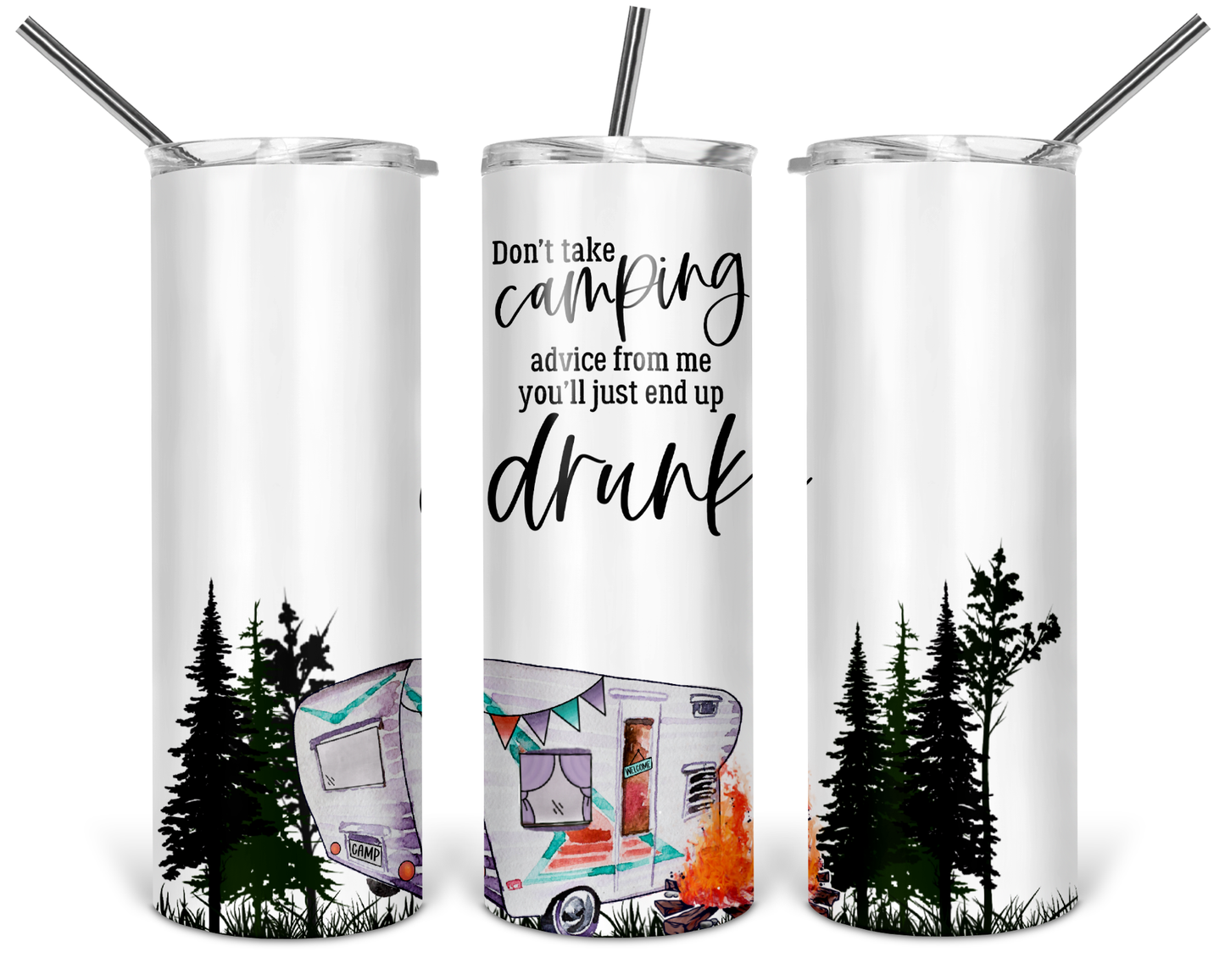 Camping Advice Skinny Tumbler