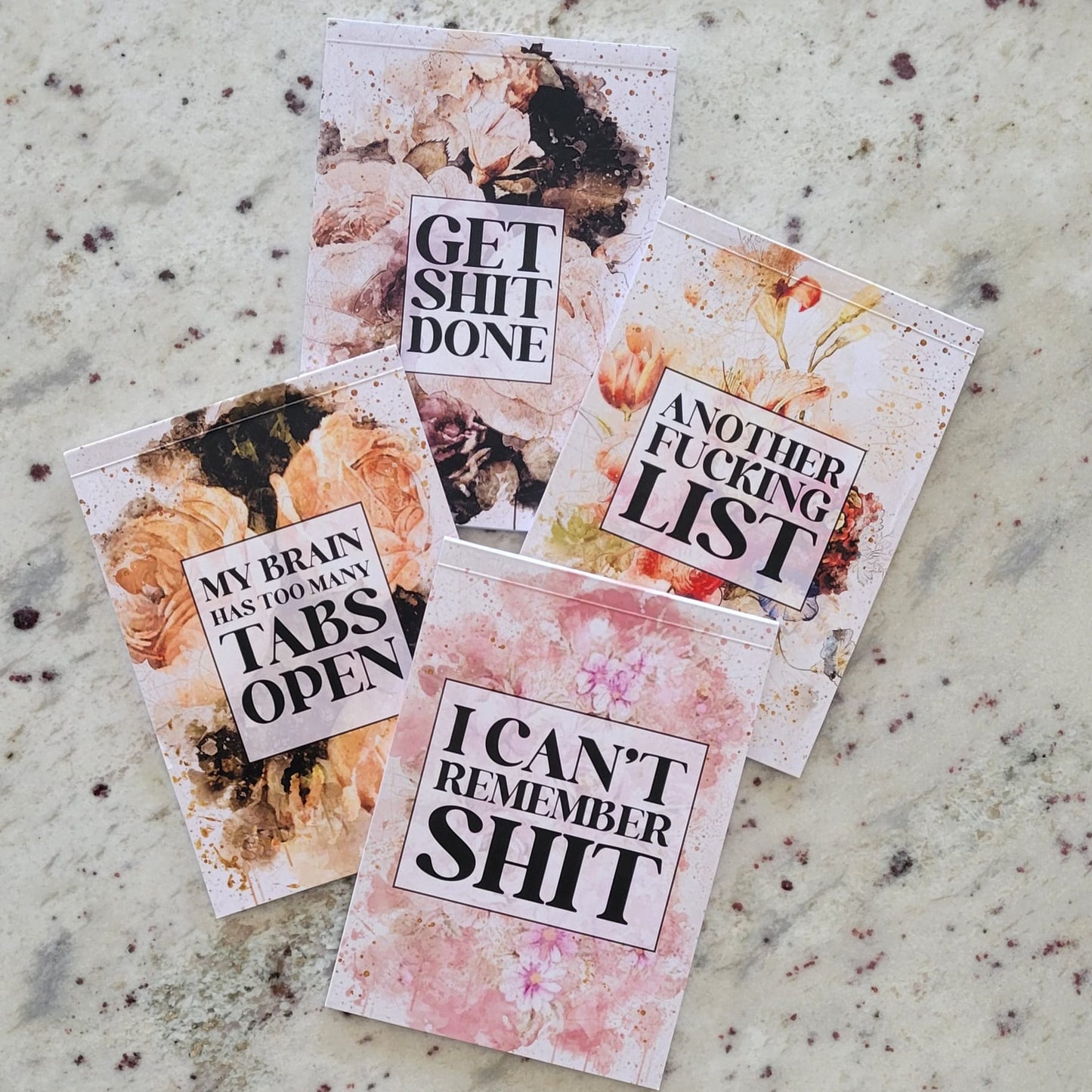 Set of 4 Sarcastic To Do List Notepads