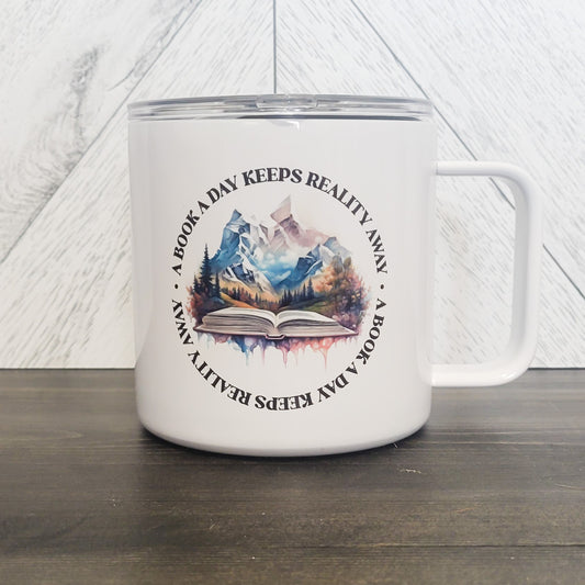 A Book A Day Stainless Steel 17oz Coffee Mug