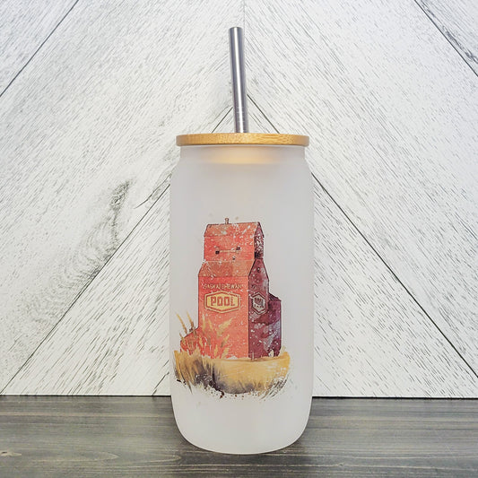 Grain Elevator Glass Can with Bamboo Lid