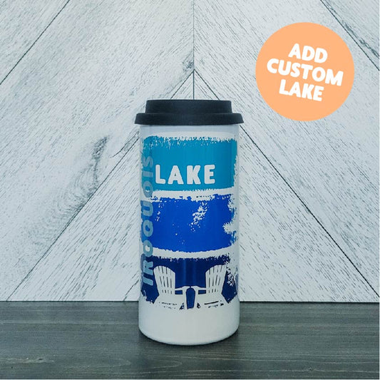 Lake Silhouette 16oz Stainless Steel Tumbler | Lake Drink Cup | Summer Tumbler