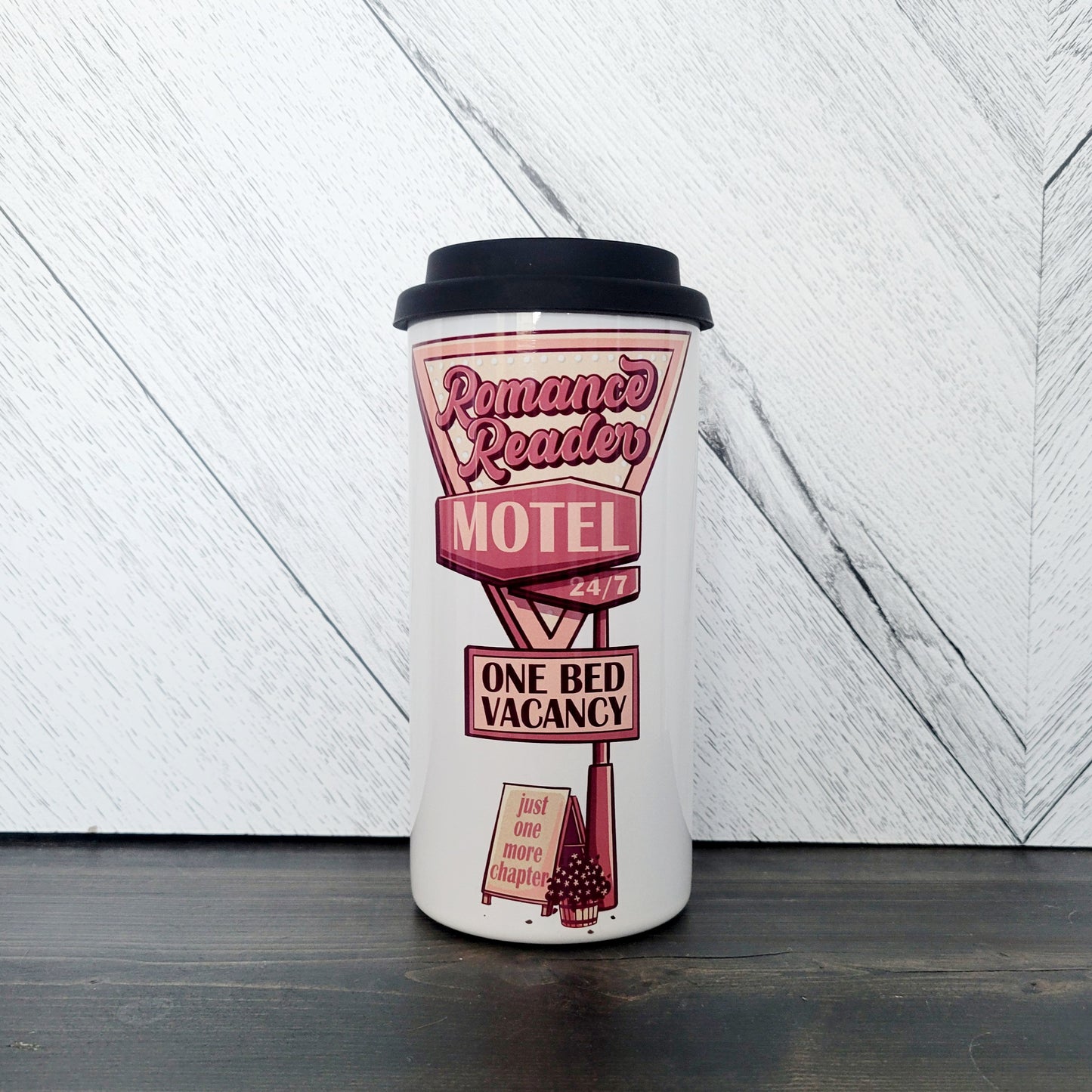 Just One More Chapter - Romance Hotel 16oz Stainless Steel Tumbler | Bookish Drink Cup