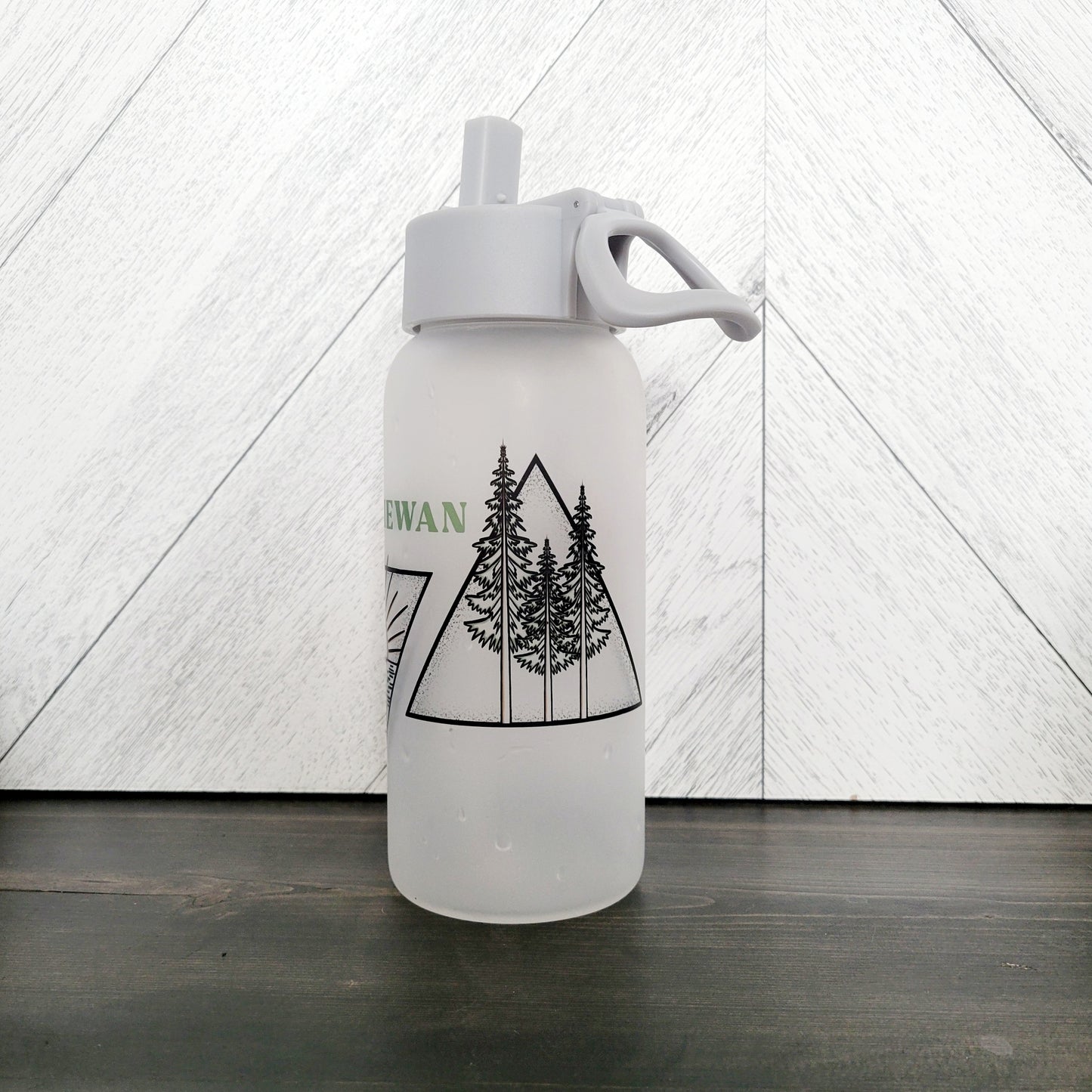 Saskatchewan Triangle Frosted Glass Water Bottle