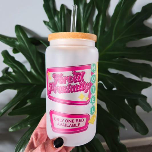 Forced Proximity Frosted Glass Can with Bamboo Lid