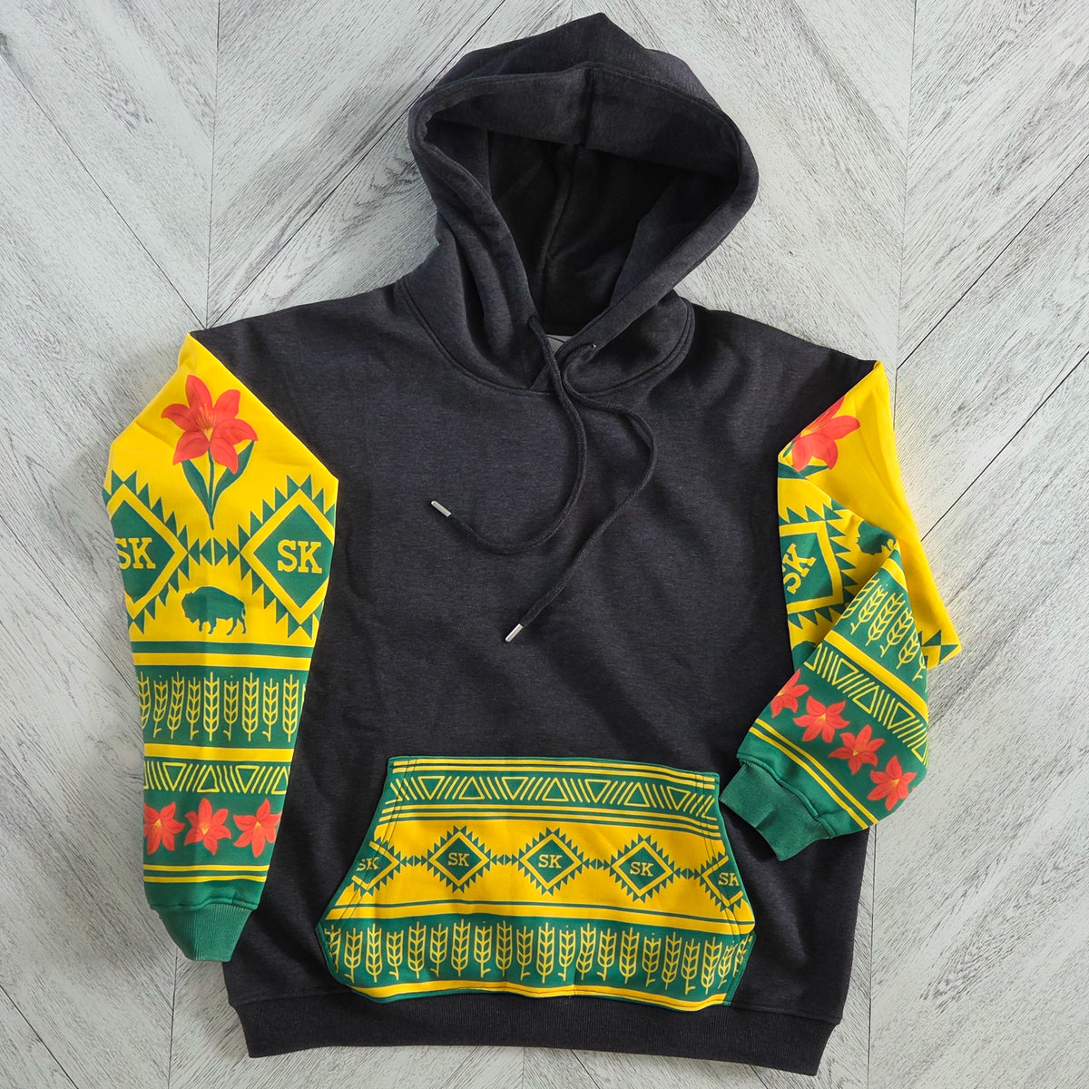 Prairie Mosaic Bunnyhug  | Saskatchewan Hoodie | Prairie Apparel