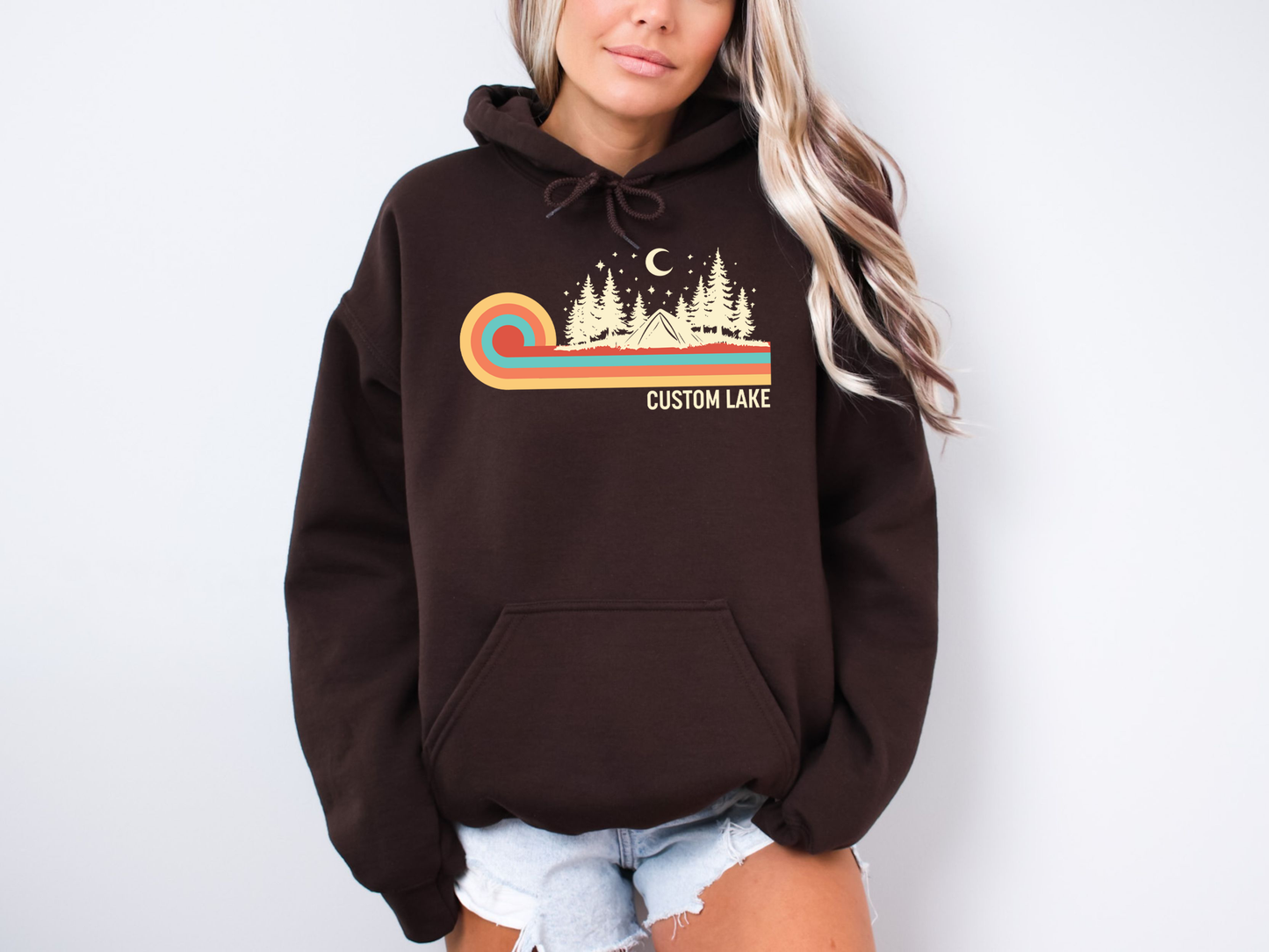Retro 70s Camping Unisex Hoodie | Lake Apparel